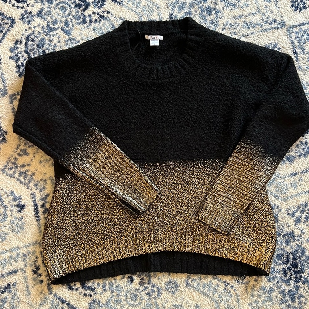 Gold dipped sweater Bar III